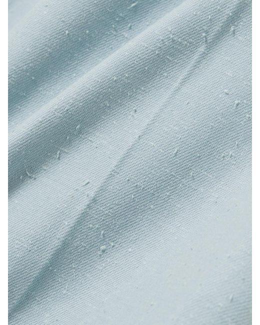 Loulou de Saison Blue Zora Textured Cotton-Blend Twill Wide-Leg Pants