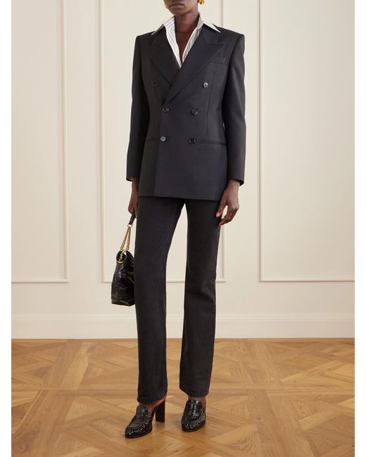 Saint Laurent Black Le Loafer Eel Pumps