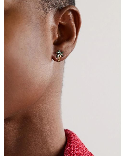 Yvonne Léon Metallic 18-Karat Tsavorite Earring