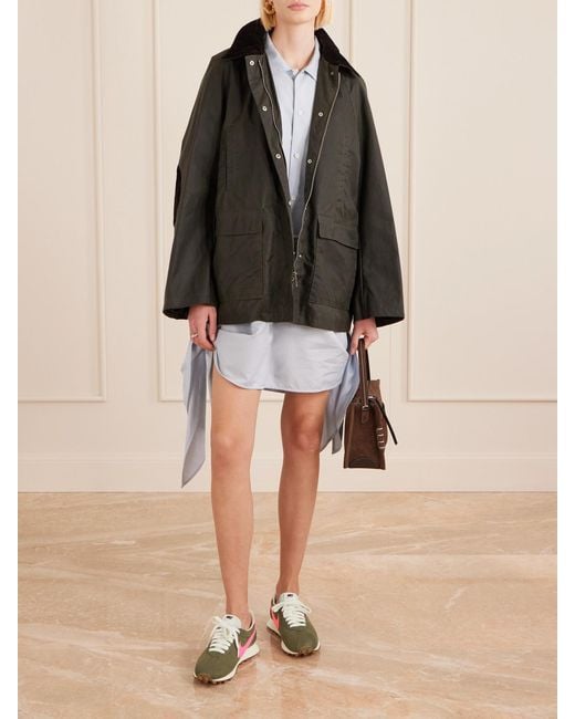 Nike Green Ld-1000 Leather-Trimmed Corduroy Sneakers