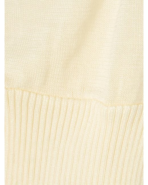 Deiji Studios Natural Cross Panel Cropped Ribbed Linen Top