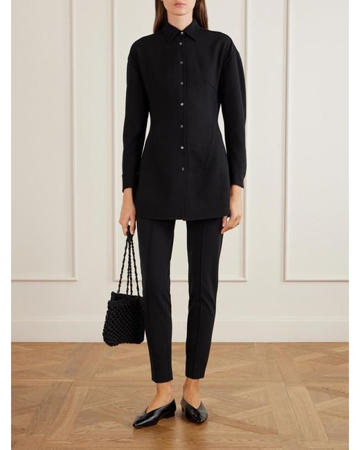 Jil Sander Blue Wool-Blend Twill Shirt