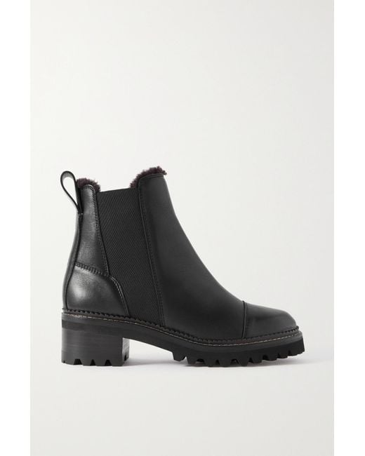 See By Chlo Mallory Shearling lined Leather Chelsea Boots in