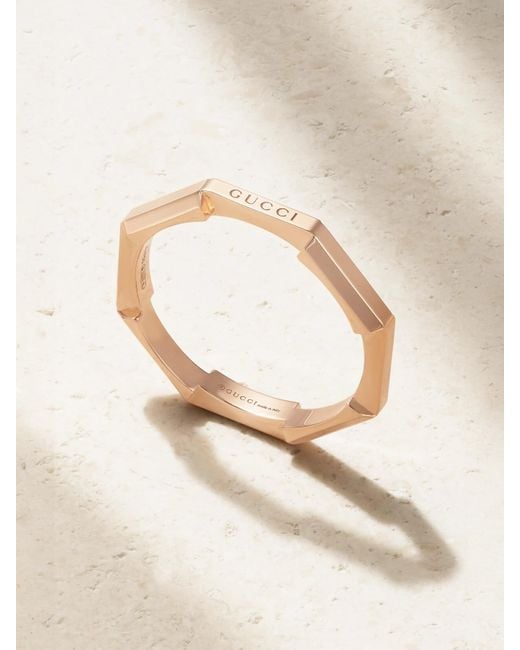 Gucci Natural Link To Love 18-Karat Rose Ring
