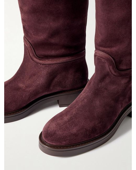 Celia Suede Knee Boots Stuart Weitzman en coloris Red