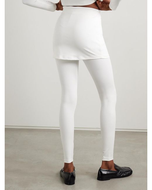 The Park White Joy Layered Stretch-Tencel Lyocell Jersey Leggings