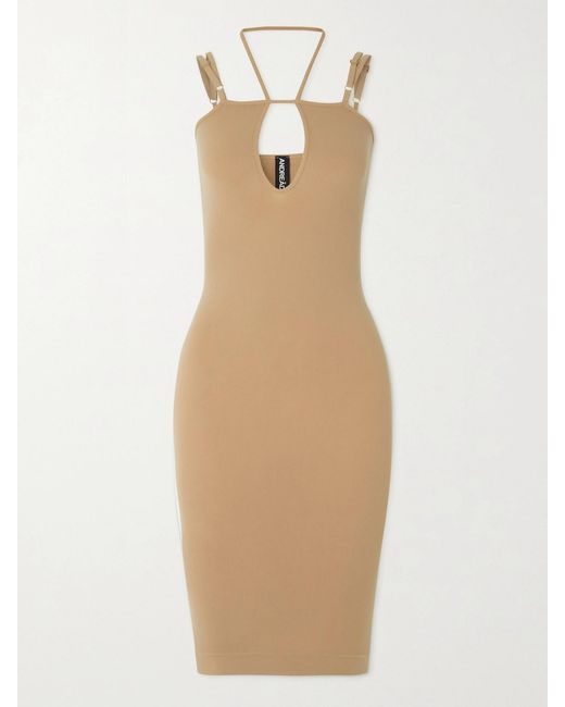 ANDREADAMO White Midikleid Aus Stretch-Jersey Mit Cut-Out