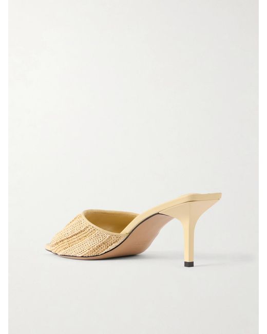 Jacquemus Natural Raffia-Effect Leather Sandals