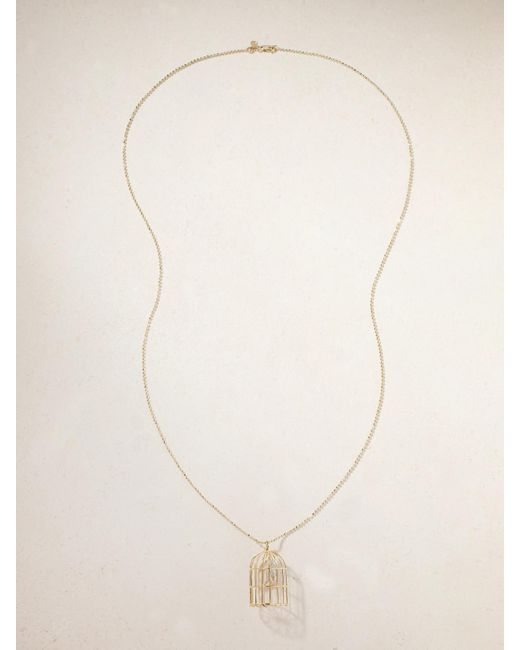Sydney Evan Natural Caged Albert 14-Karat Diamond Necklace