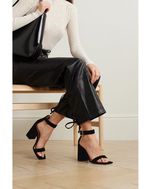 Sandales En Velours À Cristaux Velluto 95 Gianvito Rossi en coloris Black