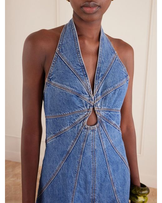 Cult Gaia Blue Rowyn Denim Midi Dress
