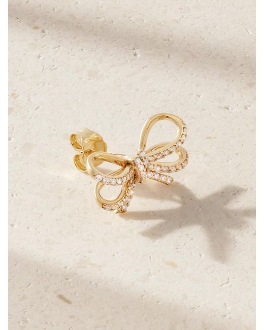 Sydney Evan Natural Double Bow 14-Karat Diamond Single Earring