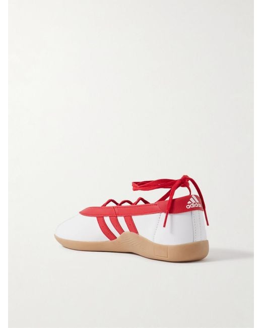 Adidas Originals Red Taekwondo Mei Ballet Sneakers Aus Leder