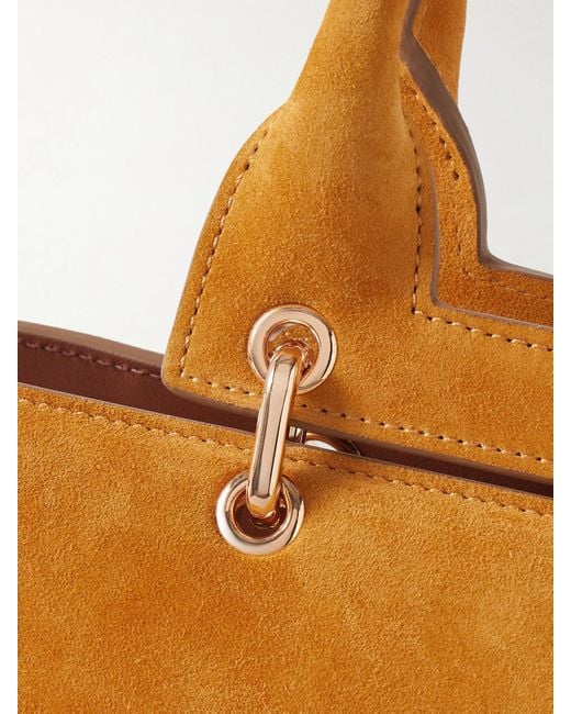 Gabriela Hearst Orange Amethyst Kleine Tote Aus Veloursleder Mit Verzierung