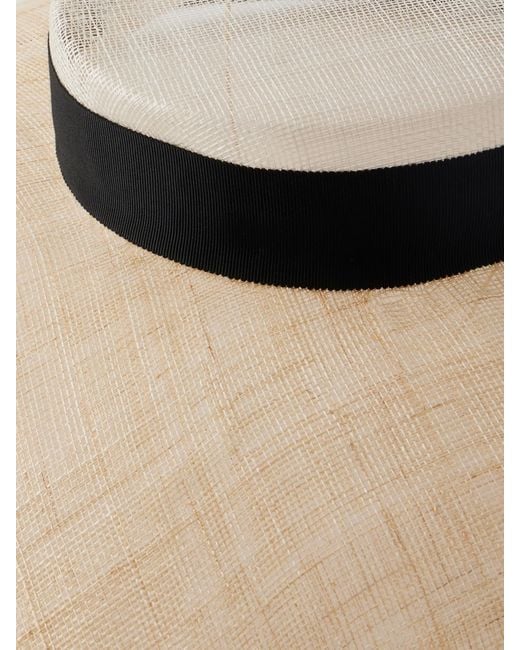 Gigi Burris Millinery Natural Maris Grosgrain-Trimmed Sinamay Sunhat