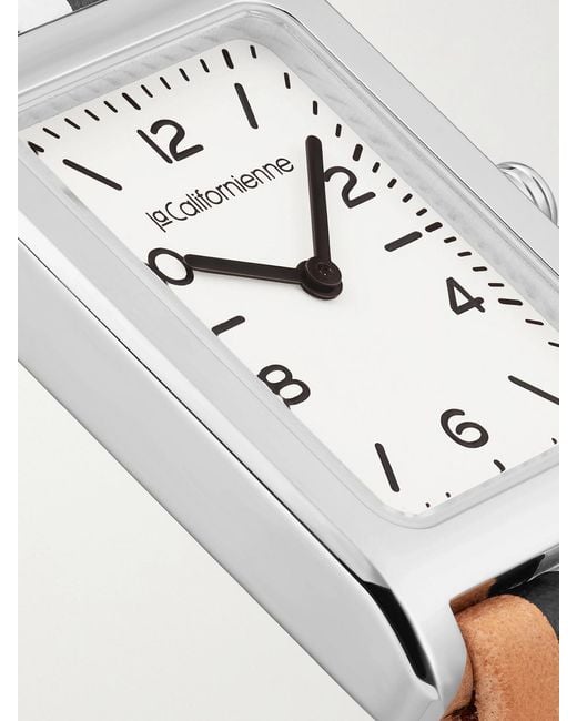 La Californienne White Daybreak 24Mm Steel Striped Leather Watch