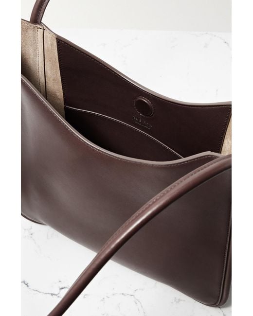 The Row Symmetric Leather Tote in Brown | Lyst