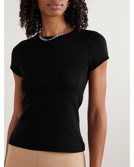 Flore Flore Black Car Baby Tee Ribbed Organic Cotton-Jersey T-Shirt