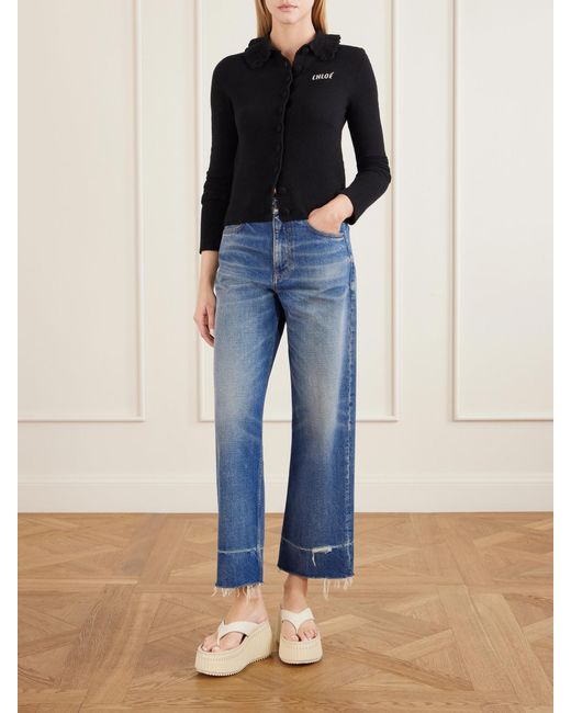 Chloé Natural Nama Leather Platform Flip Flops