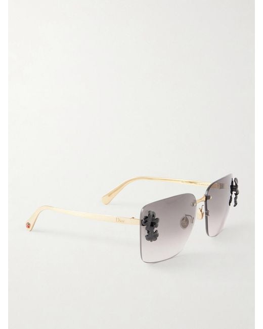 Dior Metallic Dior Clover S2U Square-Frame-Tone Sunglasses
