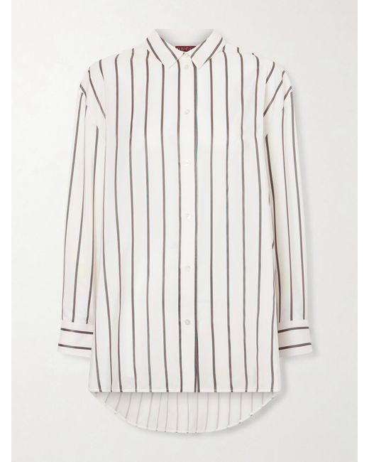 Gucci White Striped Silk-Blend Shirt