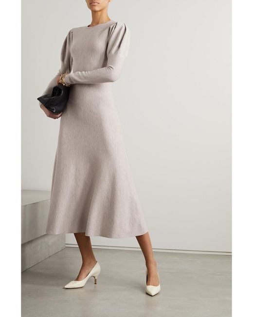Gabriela Hearst Natural Hannah Wool And Cashmere-Blend Midi Dress