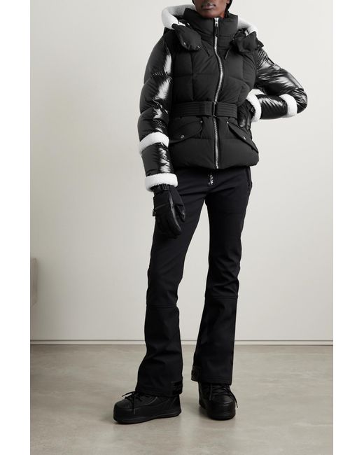 Rudsak + Net Sustain Audrey Belted Hooded Fleecetrimmed Quilted