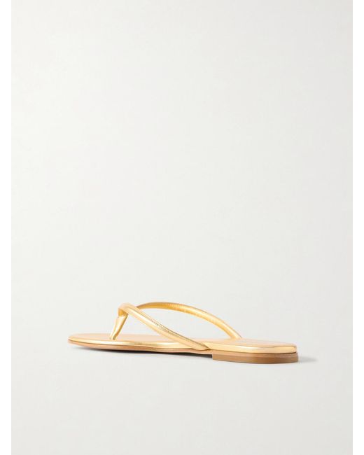 Gianvito Rossi Natural Calypso Metallic Leather Sandals