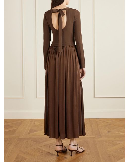 Polo Ralph Lauren Brown Jersey Tie-Back Maxi Dress