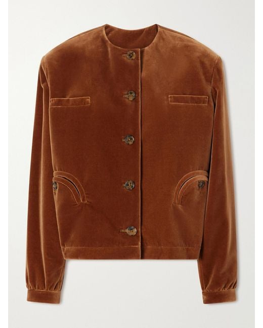 Blazé Milano Brown Jealousy Gliss Cotton-Velvet Jacket