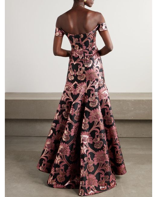Etro Red Long Jacquard Dress