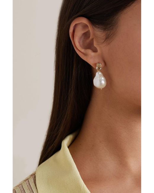 Mateo Natural 14-Karat, Pearl And Amethyst Earrings