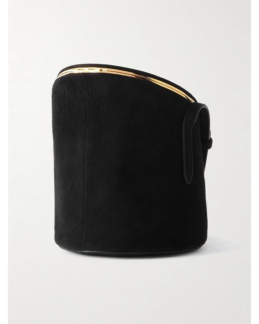 Sac Porté Épaule En Daim La Canette Small Alaïa en coloris Black