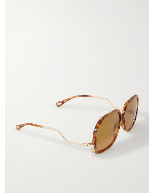 Chloé Multicolor Squared-Frame Acetate Sunglasses