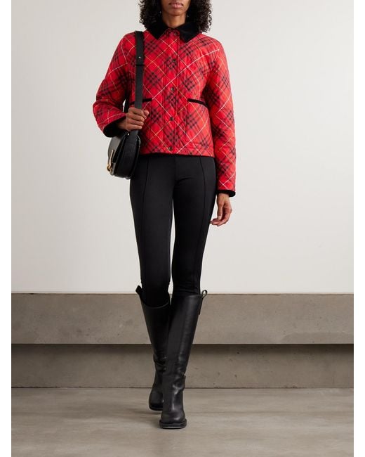 Burberry Red Quilted Cropped Jacket
