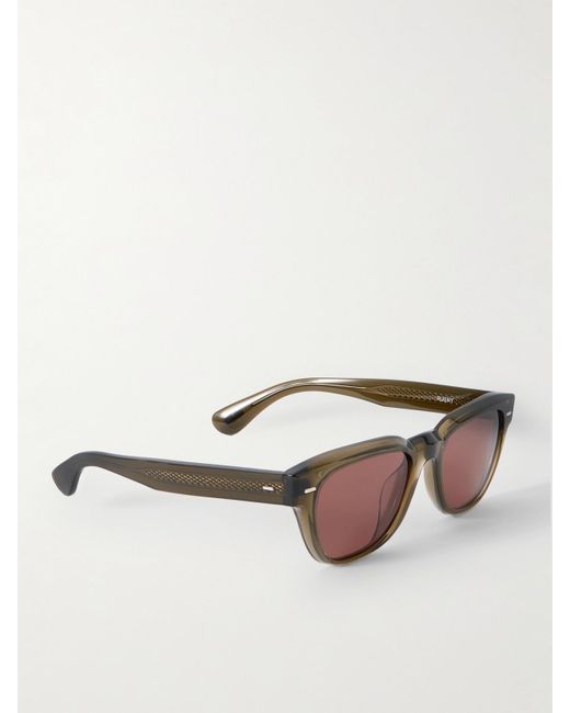 Oliver Peoples Brown Rueny D-Frame Acetate Sunglasses