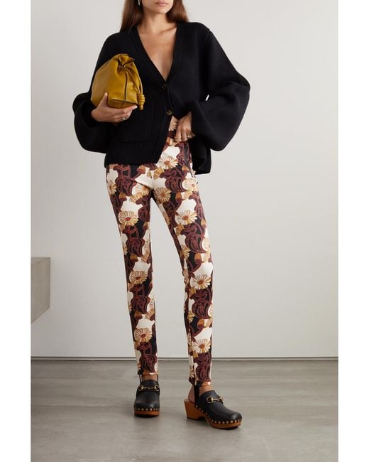 LaDoubleJ Brown Sky Printed Tech-Jersey Leggings