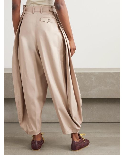 Loewe Natural Cocoon Wide-Leg Cotton And Silk-Blend Twill Pants
