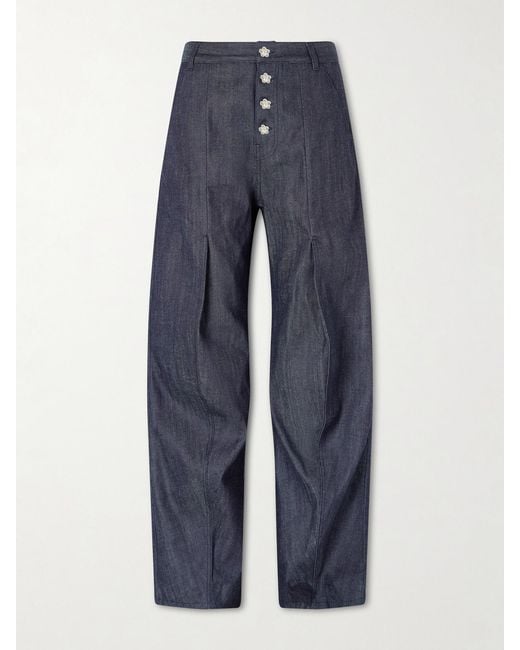 CECILIE BAHNSEN Blue Cbcarmela High-Rise Wide-Leg Jeans