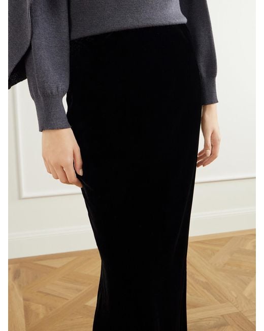 Rohe Black Velvet Maxi Skirt