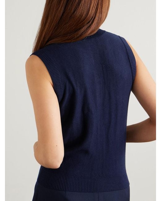 ShuShu/Tong Blue Weste Aus Einer Seiden-Kaschmirmischung Mit Verzierungen