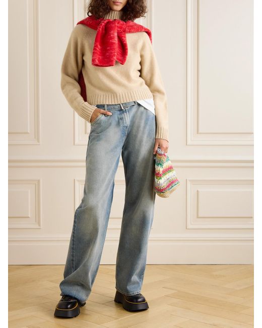 The Elder Statesman Natural Cashmere Turtleneck Sweater
