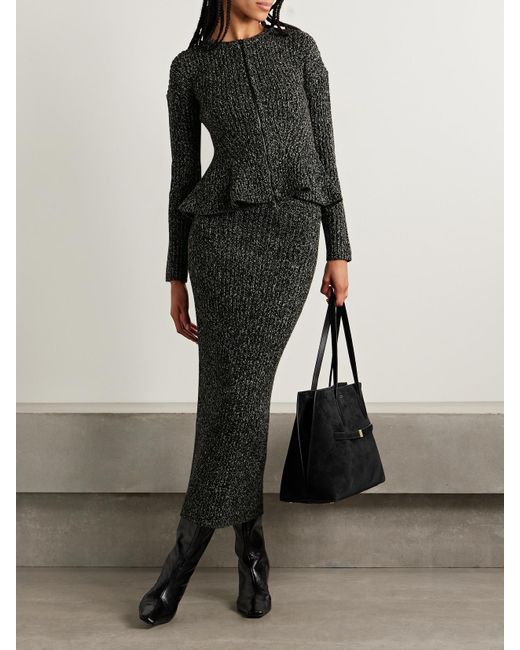 Max Mara Black Rodano Midirock Aus Einer Wollmischung