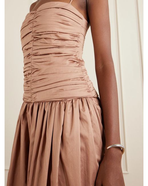 TOVE Natural Amina Gathered Organic Cotton Dress