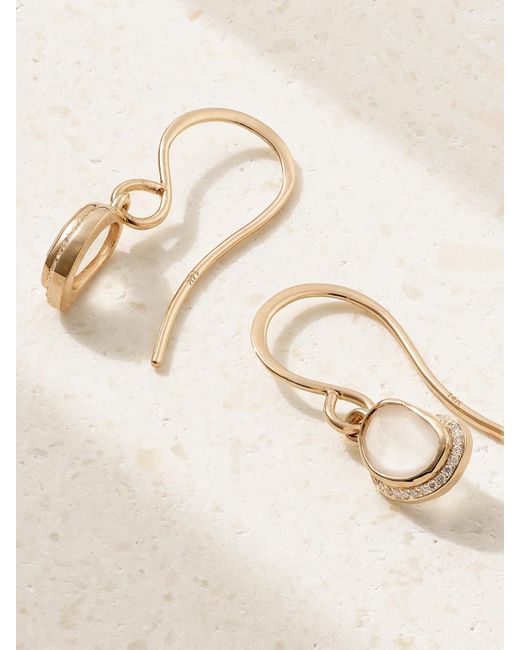Melissa Joy Manning Natural Crescent Moon 14-Karat Recycled, Diamond And Moonstone Earrings
