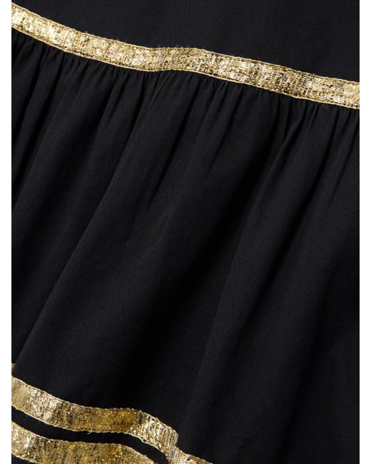 Bode Black Minikleid Aus Baumwollpopeline Mit Verzierungen