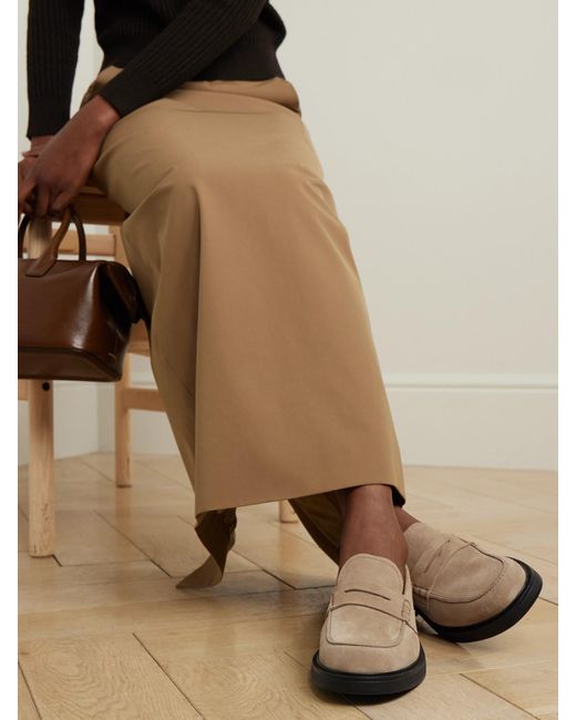 Tod's Natural Gomma Suede Loafers