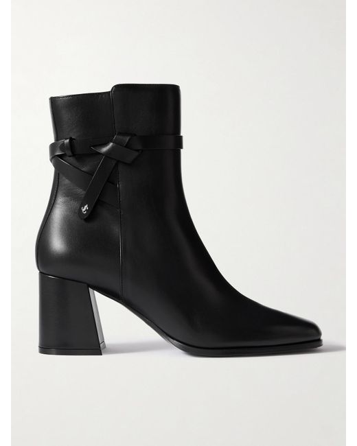Jimmy Choo Black Lawton 65 Ankle Boots Aus Leder