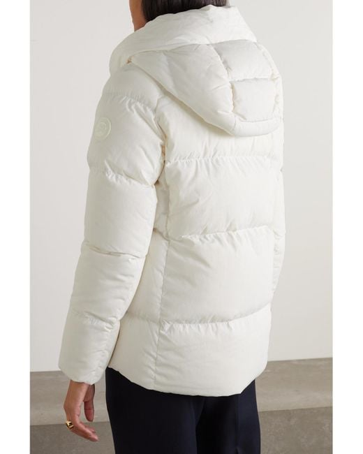 Canada Goose White Marlow Hooded Quilted Ventera Down Jacket