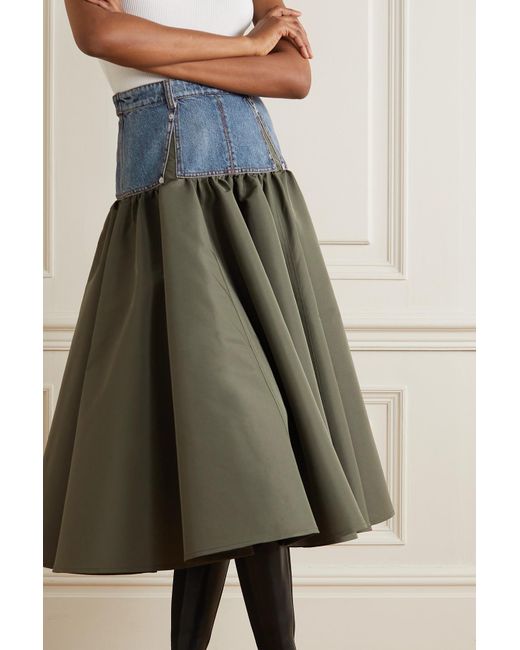 Paneled denim best sale skirt